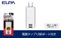 電源タップ　耐雷サージ　USBポート付き　USB×2ポート　2個口　3.4A　UA-223SB　
