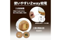 小物が入るLEDライト　小物入れ　木目調　2WAY電源　PM-LP101