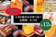 【魚鶴商店厳選！】人気の海幸山幸食べ比べ【定期便全12回】セットB