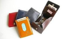 【ネイビー】FOOTANブランド　本革小銭入れ・カードケース・コインケース
