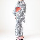 【女性用】琉球紅型の型紙デザインから生まれたモノトーン浴衣「琉球小町」｜Shoutarou Bingata NAHA