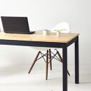 ツートーンダイニングテーブル（ナチュラル／ブラック）１８０　北欧デザインの椅子にピッタリのテーブルを低予算にて