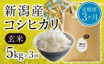 【定期便3ヵ月】新潟産コシヒカリ  玄米5kg×3回