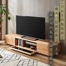 【大川家具】無垢材　テレビボード　ローボード　テレビ台　TV台　凛　幅1800　ブラックチェリー　ナチュラル　インテリア　収納　国産　日本製　完成品　組み立て不要　高級感　北欧【設置付き】