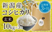 【定期便3ヵ月】新潟産コシヒカリ玄米10kg×3回
