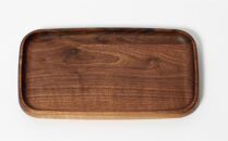 スタイリッシュで木の温かみを感じるトレイ&nbsp;木製食器&nbsp;天然木＜ウォールナット＞