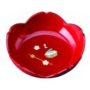 桜型菓子鉢 7寸(21cm) 赤溜 花かがり
