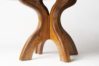 漆塗り触れ合い豆型リビング・ダイニングテーブル（小）椅子（優雅）2脚セット