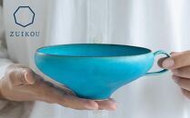 【瑞光窯-ZUIKOU-】スープカップ  (ターコイズブルー/青) マグカップ サラダボウル 鉢 食器 陶磁器 シンプル うつわ 京都