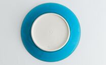 【瑞光窯-ZUIKOU-】プレート M (ターコイズブルー/青) 中皿 ランチプレート 取り皿 食器 陶磁器 シンプル うつわ 京都