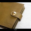maf pinto (マフ ピント) 二つ折り財布 スナップボタン付き オリーブ レザー 本革 日本製