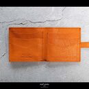 maf pinto (マフ ピント) 二つ折り財布 スナップボタン付き オレンジシュリンク レザー 本革 日本製