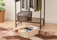 ハンガーラック&nbsp;1段&nbsp;スタイルハンガー&nbsp;2WAYタイプ&nbsp;プレミアム&nbsp;棚板・メッシュパネル付き&nbsp;アイリスオーヤマ&nbsp;衣類収納&nbsp;お客様組立商品&nbsp;PI-B4&nbsp;ブラック