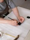 漆器のペンダント　蒔絵　きらめき　リング型
