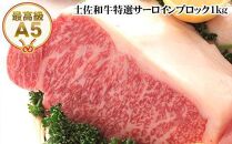 【のし付き】土佐和牛特選サーロインブロック約1kg 最高級A5 牛肉