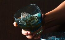 DW004【藤巻百貨店】深川硝子工芸/国産クリスタルグラス「GOKAN」Fujimaki Blue（OWAN）