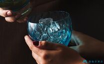 DW005 【藤巻百貨店】深川硝子工芸/国産クリスタルグラス「GOKAN」Fujimaki Blue （OWAN WAVE）