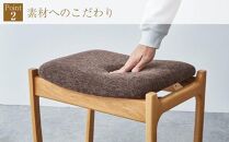 スツール デューク 500×370×450、SH430mm オーク無垢材 北欧デザイン 大川家具【大川市・辻製作所】