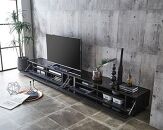 【開梱設置】テレビ台 ルーチェ ガラスタイプ 幅250-300cm TV ブラック 黒 テレビボード TV台 TVボード ローボード 家具