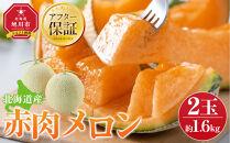 【26年発送先行予約】北海道産赤肉メロン約1.6kg×2玉&nbsp;(2026年7月中旬から発送開始予定)&nbsp;【&nbsp;果物&nbsp;くだもの&nbsp;フルーツ&nbsp;メロン&nbsp;赤肉&nbsp;赤肉メロン&nbsp;旬&nbsp;お取り寄せ&nbsp;甘い&nbsp;北海道産&nbsp;旭川市&nbsp;北海道&nbsp;】_02061