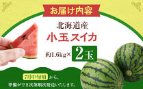 【26年発送先行予約】北海道産小玉スイカ約1.6kg×2玉&nbsp;(2026年7月中旬から発送開始予定)_02063