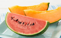 【26年発送先行予約】北海道産赤肉メロン・小玉スイカ 2玉セット(各1.6kg×1玉) (2026年7月中旬から発送開始予定) 【 メロン すいか 西瓜 赤肉 果物 フルーツ 糖度 2玉 デザート 旬 お取り寄せ 旭川市 北海道 送料無料 】_02064