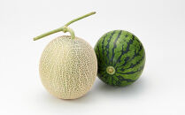 【26年発送先行予約】北海道産赤肉メロン・小玉スイカ 2玉セット(各1.6kg×1玉) (2026年7月中旬から発送開始予定) 【 メロン すいか 西瓜 赤肉 果物 フルーツ 糖度 2玉 デザート 旬 お取り寄せ 旭川市 北海道 送料無料 】_02064