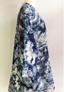 伝統織物のトップブランド夏塩沢に本藍染めを施した洋服オリジナルブランド『ナツシオンブルー』板締染（ジャケット22）