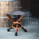 革と木のハンティングチェア：ロータイプ【グレー】【本革　タンニンなめし　イタリアンレザー】