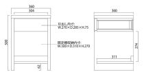 大川家具 ジール 36cm ナイトテーブル サイドテーブル 天然木ウォールナット 野中木工所