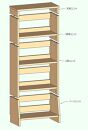 北欧パイン無垢　本棚（B５サイズ）　横幅41～50cm