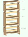 北欧パイン無垢　本棚（B５サイズ）　横幅51～60cm