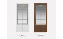 ミュージアム&nbsp;幅80cm&nbsp;コレクションボード&nbsp;コレクション棚&nbsp;ガラス棚&nbsp;高級&nbsp;大川家具&nbsp;壁面収納&nbsp;LEDライト&nbsp;&nbsp;【開梱設置】