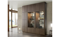 ミュージアム&nbsp;幅80cm&nbsp;コレクションボード&nbsp;コレクション棚&nbsp;ガラス棚&nbsp;高級&nbsp;大川家具&nbsp;壁面収納&nbsp;LEDライト&nbsp;&nbsp;【開梱設置】