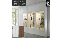 ミュージアム&nbsp;幅80cm&nbsp;板戸&nbsp;コレクション棚&nbsp;収納棚&nbsp;キャビネット&nbsp;高級&nbsp;大川家具&nbsp;壁面収納&nbsp;&nbsp;【開梱設置】