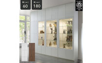 ミュージアム&nbsp;幅60cm&nbsp;板戸&nbsp;コレクション棚&nbsp;収納棚&nbsp;キャビネット&nbsp;高級&nbsp;大川家具&nbsp;壁面収納&nbsp;&nbsp;【開梱設置】