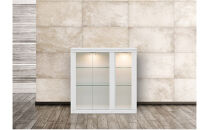 ミュージアム&nbsp;幅89cm&nbsp;カウンター下収納&nbsp;コレクションボード&nbsp;ガラス棚&nbsp;収納棚&nbsp;キャビネット&nbsp;高級&nbsp;大川家具&nbsp;壁面収納&nbsp;LEDライト&nbsp;&nbsp;【開梱設置】