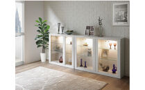 ミュージアム&nbsp;幅59cm&nbsp;カウンター下収納&nbsp;コレクションボード&nbsp;ガラス棚&nbsp;収納棚&nbsp;キャビネット&nbsp;高級&nbsp;大川家具&nbsp;壁面収納&nbsp;LEDライト&nbsp;&nbsp;【開梱設置】