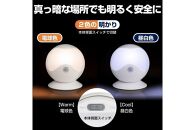 LEDセンサー付ライト　電球色・白色　防雨　電池式　PM-L750W