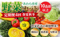 ＜定期便 4回＞ 新鮮野菜セット 1箱 10品目以上 【春 夏 秋 冬 発送】