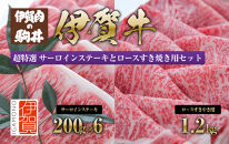 伊賀牛&nbsp;超特選&nbsp;サーロインステーキとロースすき焼き用セット