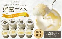 【冷凍】 かの蜂 はちみつ アイスクリーム ミルク 12個 セット