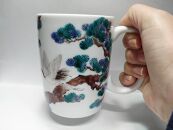 ビッグマグ(細)&nbsp;鶴に松&nbsp;九谷焼&nbsp;&nbsp;石川&nbsp;金沢&nbsp;加賀百万石&nbsp;加賀&nbsp;百万石&nbsp;北陸&nbsp;北陸復興&nbsp;北陸支援