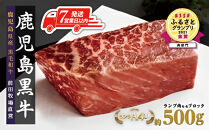 【7営業日以内発送】《前田牧場直営》鹿児島黒牛～ランプ肉（モモ）ブロック（約500g）～