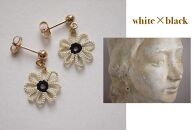 【うらそえ織 × printemps 】タティングレース accessory daisy (white×black)
