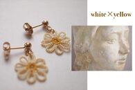 【うらそえ織 × printemps 】タティングレース accessory daisy (white×yellow)