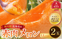 【26年発送先行予約】北海道産&nbsp;赤肉メロン&nbsp;LLサイズ&nbsp;2玉（計4.0kg以上）2026年7月上旬から発送開始予定&nbsp;【&nbsp;果物&nbsp;くだもの&nbsp;フルーツ&nbsp;メロン&nbsp;赤肉&nbsp;赤肉メロン&nbsp;旬&nbsp;お取り寄せ&nbsp;甘い&nbsp;北海道産&nbsp;旭川市&nbsp;北海道&nbsp;】_02099&nbsp;●