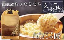 秋田県産おばこの匠あきたこまち　5kg （5kg×1袋）玄米【令和5年産】