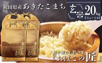 秋田県産おばこの匠あきたこまち　20kg （5kg×4袋）玄米【令和5年産】