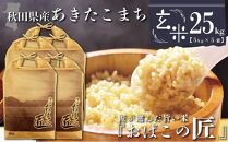 秋田県産おばこの匠あきたこまち　25kg （5kg×5袋）玄米【令和5年産】